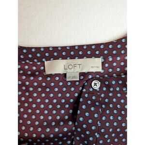 Ann Taylor Loft Burgundy Blue Eye Half Button Up Dress - Women's Size Petite M